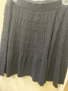 Willi Smith Black Knit Circle Skirt